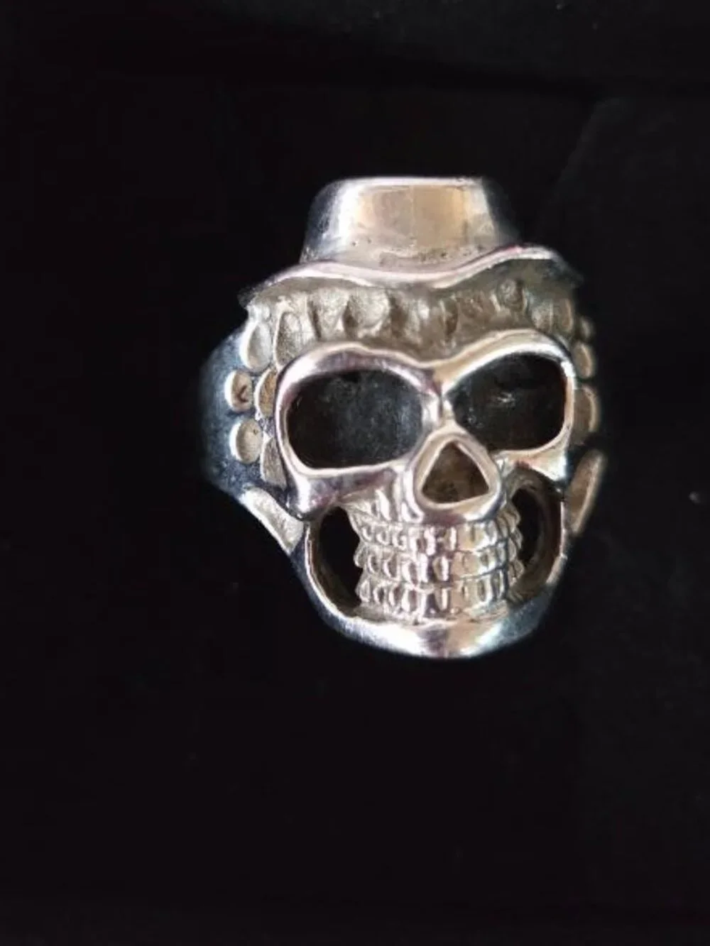 Gothic Biker Skull Ring Size 14, Stainless Steel Skull Ring, Men's Punk Rock
